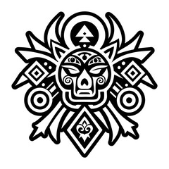 A filled style icon of native ancestor tattoo