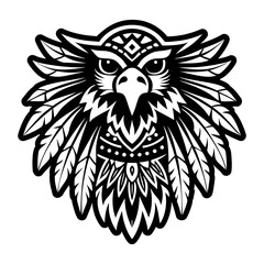 A glyph style icon of eagle head symbol