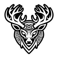 A glyph style icon of deer tattoo