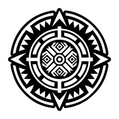 A solid style icon of tribal motif tattoo