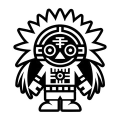 A filled style icon of kachina doll symbol