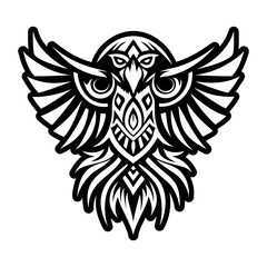 A glyph style icon of hawk symbol