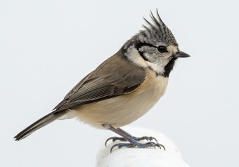 Obraz premium Crested Titmouse Bird Wildlife Nature Photography Detailed Closeup eye wing beak cute avian fauna