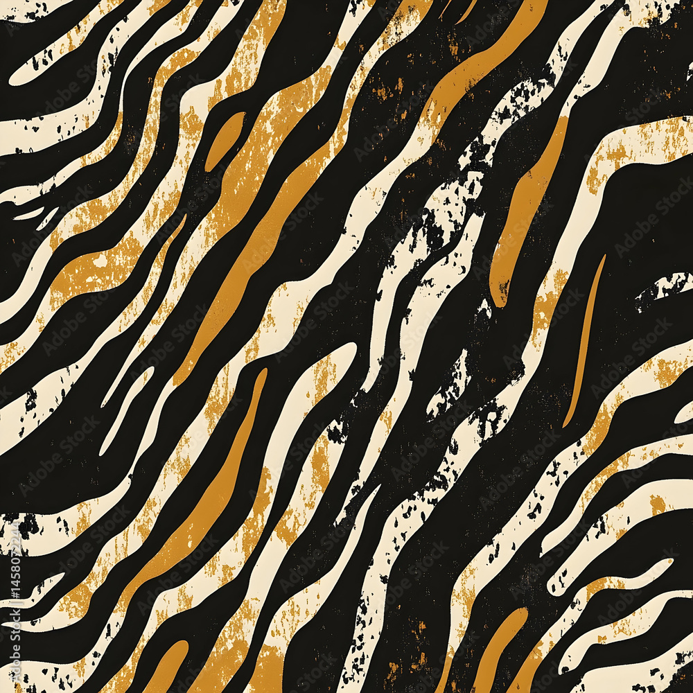 Poster abstract tiger print pattern with texture and color.