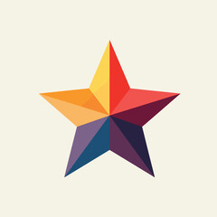 Colorful Star Shape with Geometric Design on Light Background  