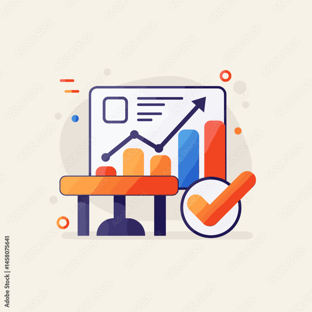 Poster data visualization chart showing growth in bright colors