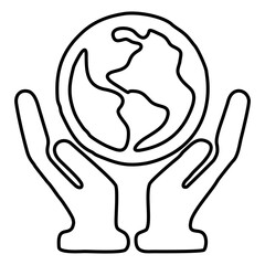 Save Earth and ecology icon concept_Line