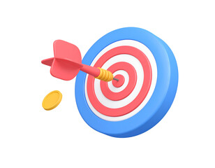 Achieving Goals: Dart Striking Target with Falling Coins