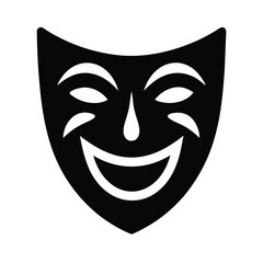 theater masks drama icon vector illustration
