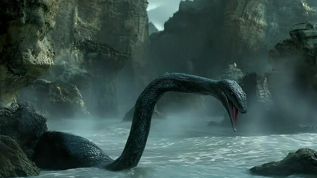 Mysterious sea creature emerges from misty waters