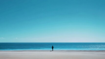 Man Contemplating Ocean View.