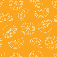 Outline Vector Orange Pattern Repeat Seamless for Wallpaper Background Cover Packaging