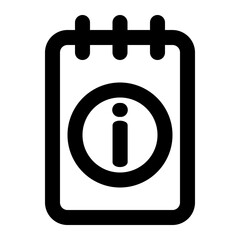 Simple digital icon representing information, suitable for tech, support, or helpdesk applications.