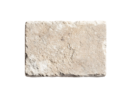 Beige Rectangular Stone Tile with Textured Surface, PNG