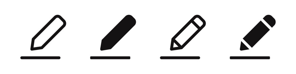 Edit pen icons set. Sign up symbol collection. Vector illustration.