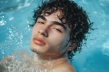 Portrait shot capturing the serene water surface with dreamy bokeh effect at midday, Portrait Shot of the Water Surface on Bokeh Effect on a Summer Day