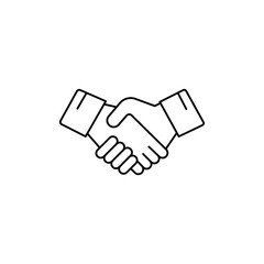 Handshake icon line design template isolated