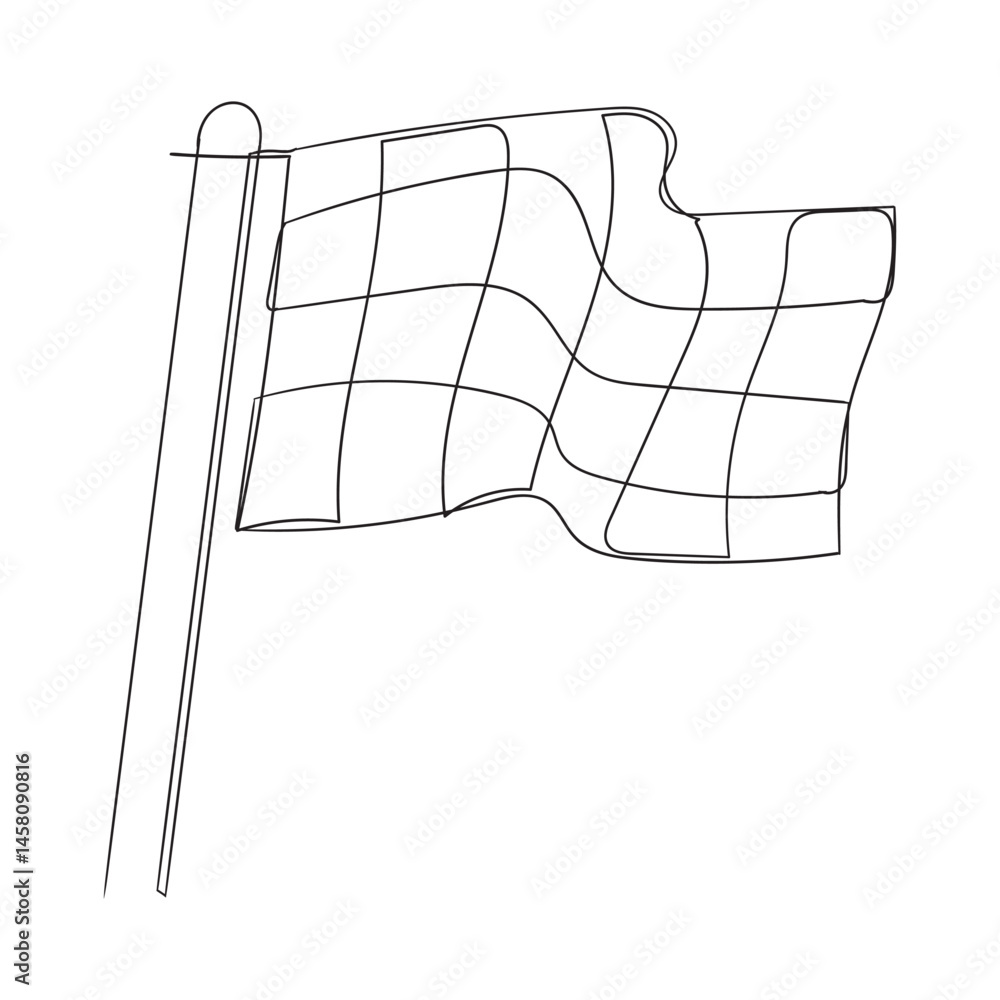 Aufkleber racing flag icon vector. race flag icon. checkered racing flag icon. continuous line