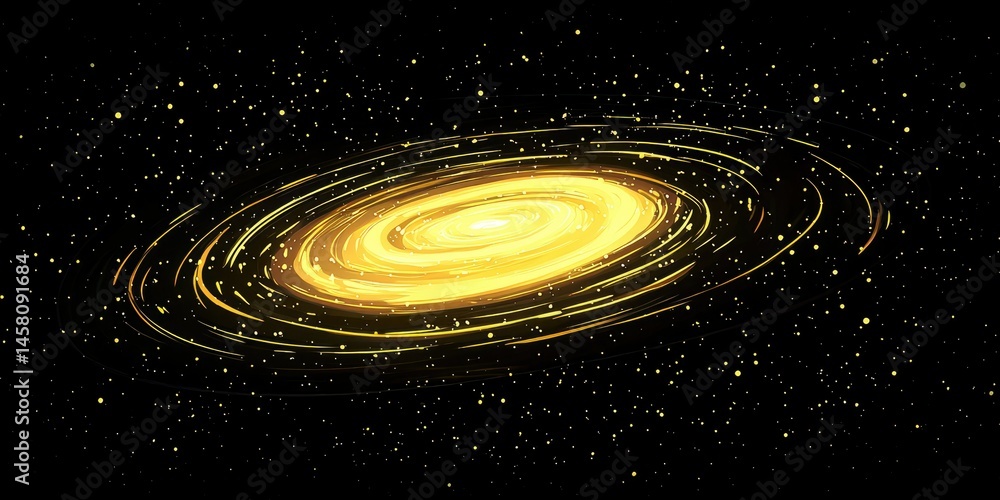 Wall mural flat color animation of a calm spiral galaxy in cosmic void