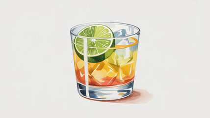 Tommy's Margarita cocktail with lime wheel and ice cubes in a clear lowball glass