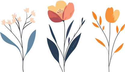 Set of watercolor flower. DIY flower, green flower elements collection. Rose, peony, eucalyptus. For bouquets, wreaths, wedding invitations.	