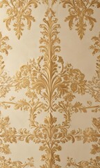 Luxurious gold damask, classic cream accents  Seamless repeating pattern ideal for walls , elegant background, design