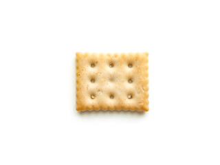 Square salted cracker with visible texture, isolated on white, ideal for packaging or food design. Generative AI