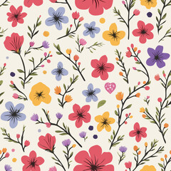 Floral Seamless Patterns &ndash; Hand-Drawn Wildflower and Botanical Backgrounds