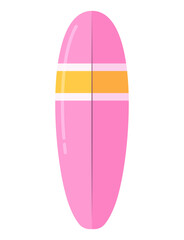 Cute pink surf board cartoon illustration clipart