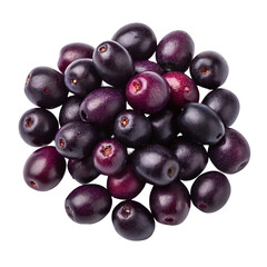 Pile of jamun top view isolated on white background
