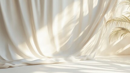 Obraz premium Soft, flowing drapes and natural light in a minimalist interior.