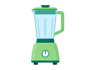 Vibrant Green Blender: Kitchen Appliance Illustration