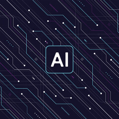 Abstract technology artificial intelligence chipset design futuristic concept technology for web, banner, card, cover. Vector illustration