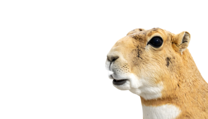 Close Up of Light Brown Rodent with White Chest Markings on Black Background