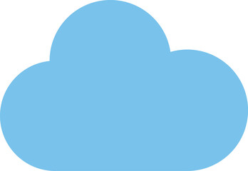 Obraz premium Flat Style Blue Cloud Icon for Weather and Cloud Storage Concepts