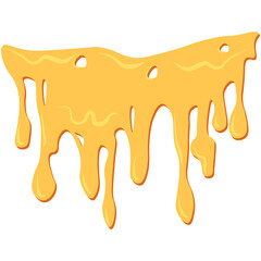 Melted Cheese Decorations. Yellow melting cheese drops set with flat top decoration. 