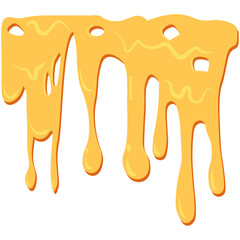 Melted Cheese Decorations. Yellow melting cheese drops set with flat top decoration. 