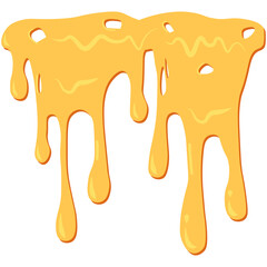 Melted Cheese Decorations. Yellow melting cheese drops set with flat top decoration. 