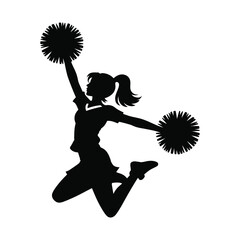 Cheerleader Vector Silhouette Icon  Sport Celebration