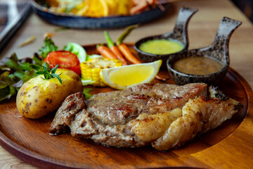 Banquet, Barbecue - Meal, Beef, Burnt, Close-up