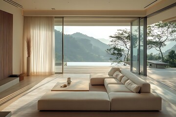 Modern Villa with Mountain View, and Sunrise.