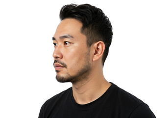 Obraz premium Profile of Smiling Asian Man Portrait Happy Casual Friendly Look