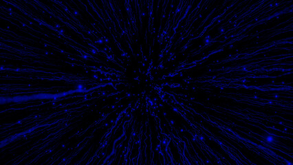 Blue color sparkling glitter particles motion background
