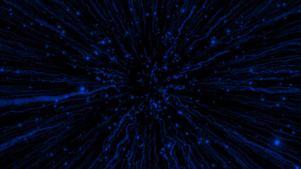 Royal blue color sparkling glitter particles motion background