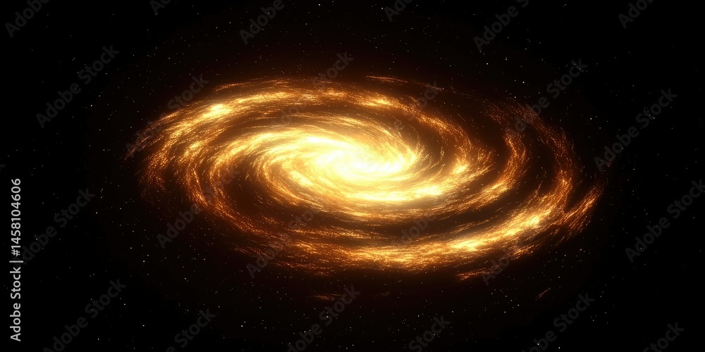 Sticker minimalist animation of glowing galactic spiral with soft shadows
