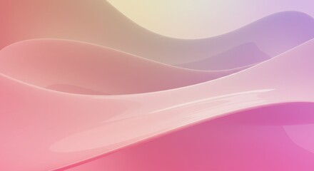Abstract Flowing Waves In Soft Pink And Purple Hues With Subtle Gradient Background