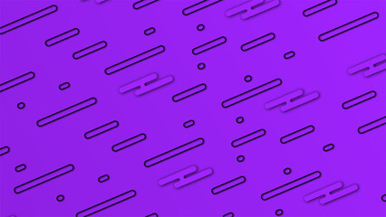Minimal Geometrical basic pop style shapes over Purple background