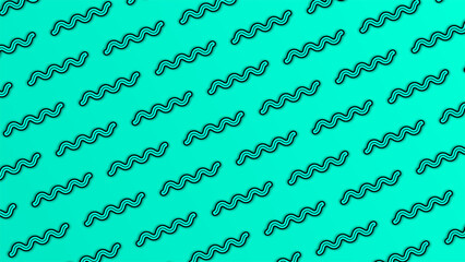 Minimal Geometrical squiggly shapes over Cyan background, minimal background