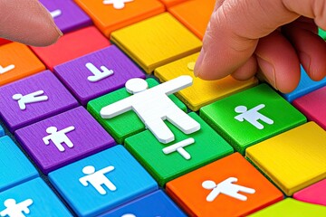 Placing a figure on a colorful grid