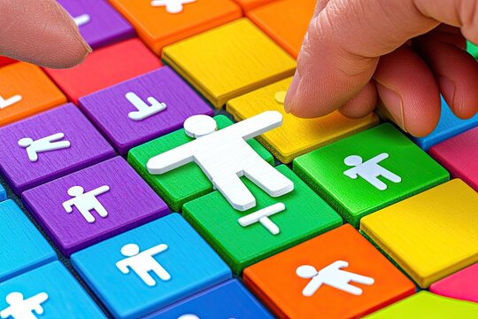 Placing a figure on a colorful grid